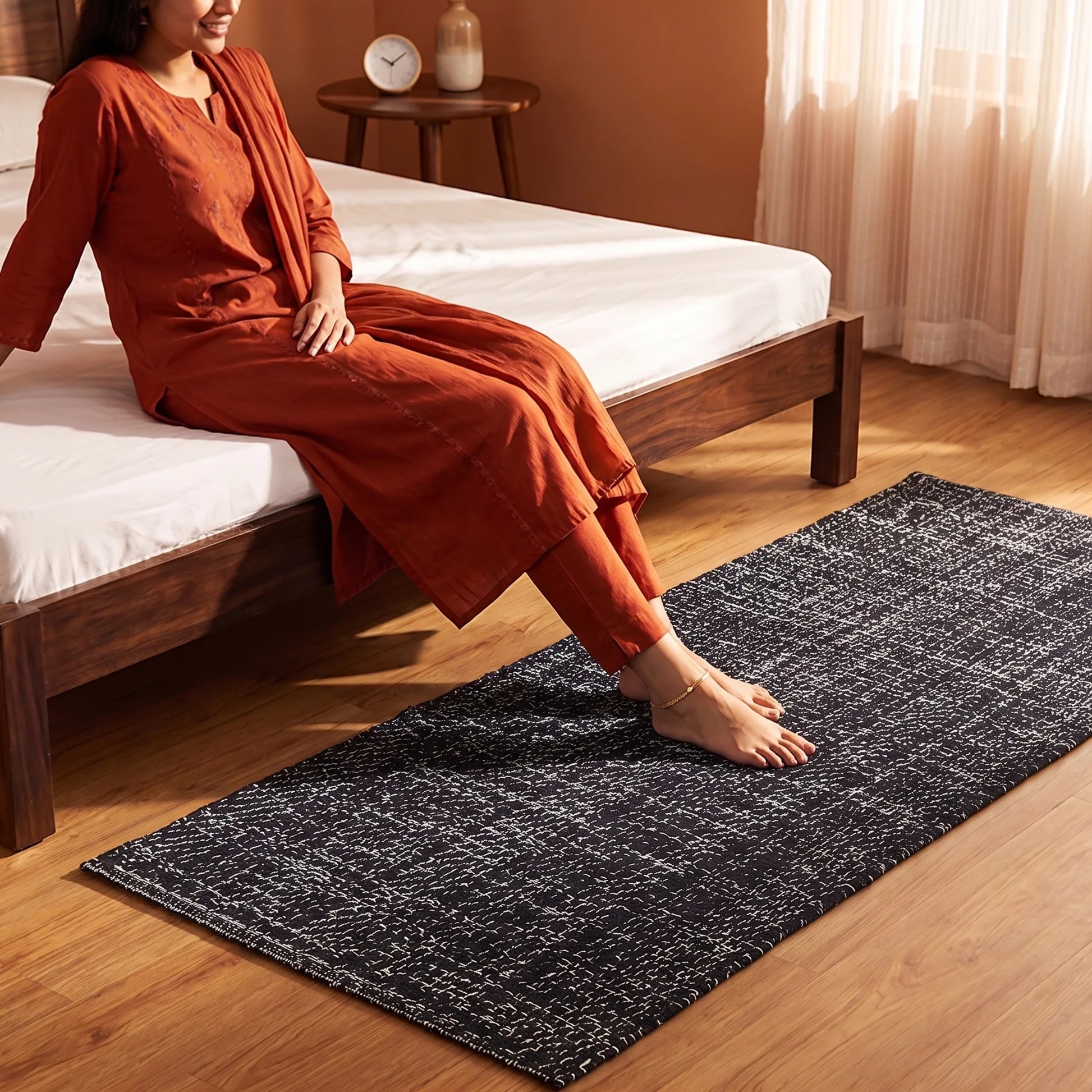 Tessitura Chromatic - Herringbone Cotton Rug (Black)-7