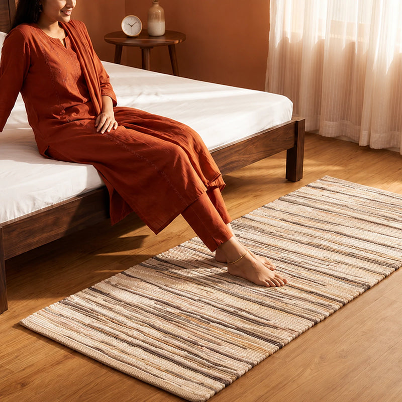 Earthology Harmony - Recycled Runner Rug (Beige)-4