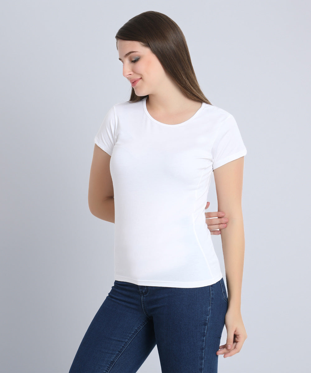 Naturefab Women's Organic Bamboo Tshirt White-2