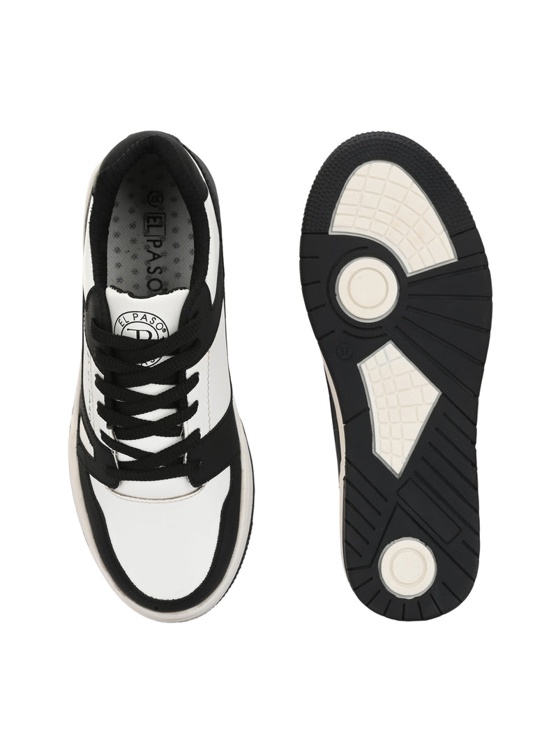 EL PASO Faux Leather Casual Shoes Lace Up Sneakers For Women-41