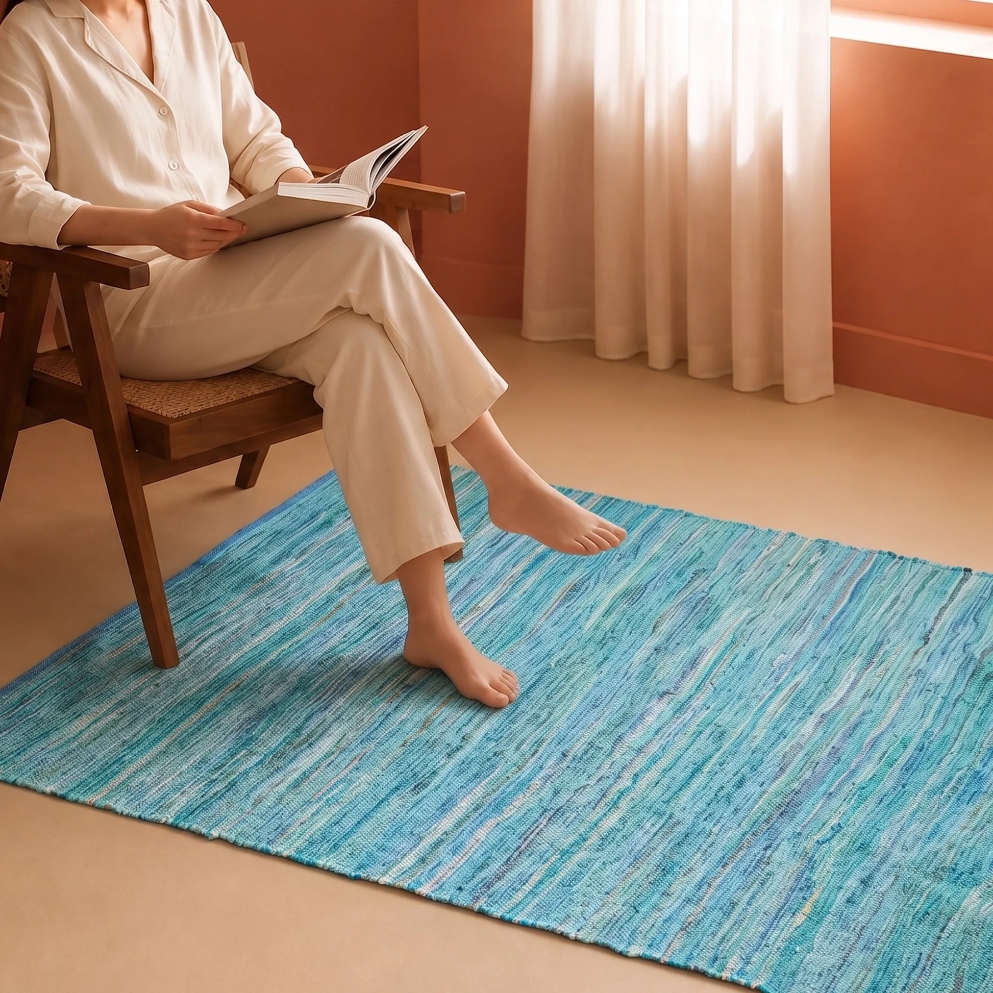 Earthology Harmony - Recycled Rug (Turquoise)-4