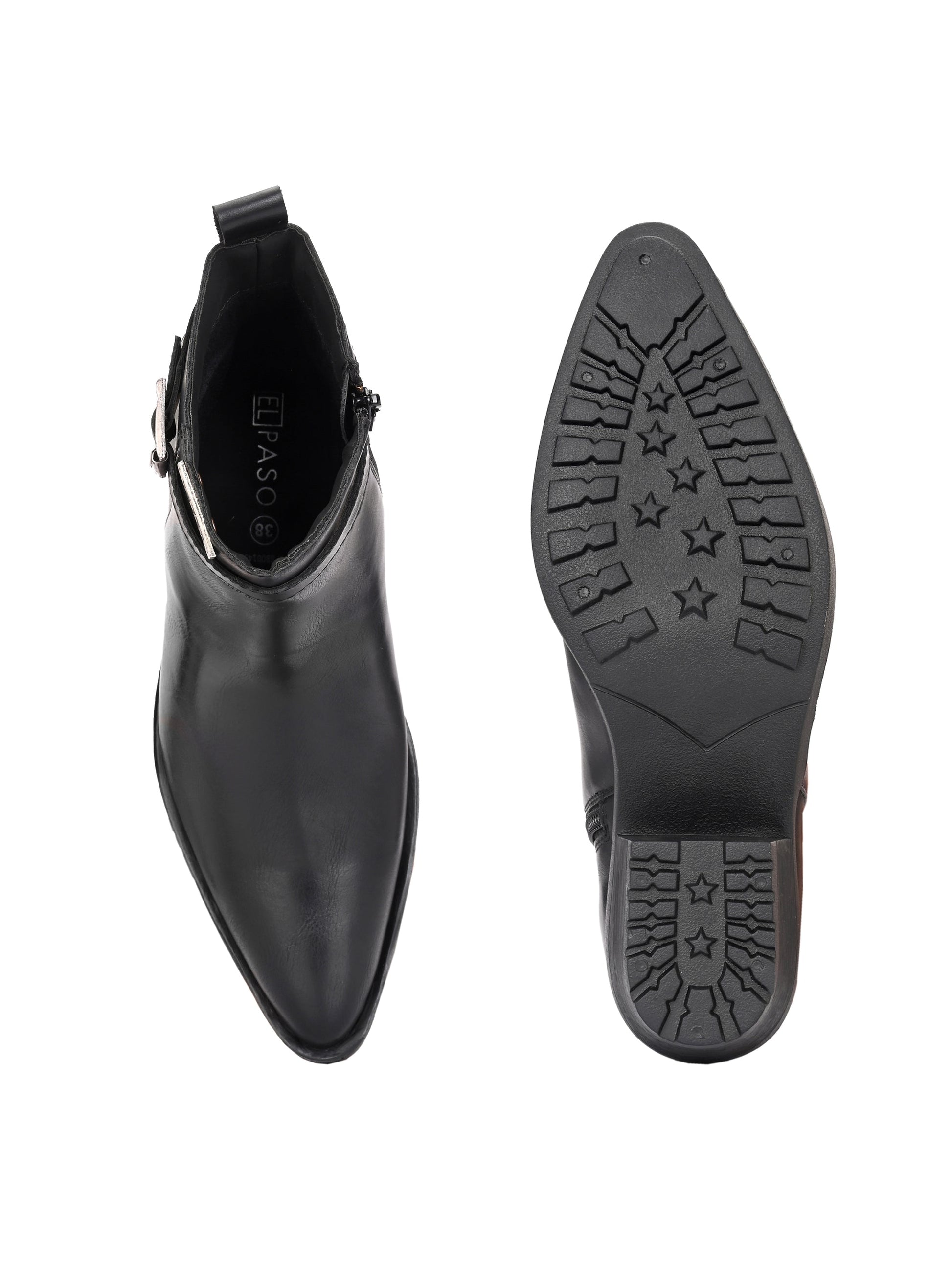 EL PASO Women Faux Leather Casual Slip On Boots-4