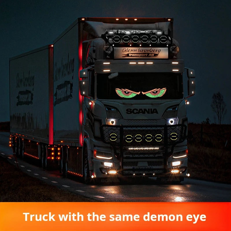 LED Matrix Pixel Panel Display Screen Flexible RGB USB Car Windshield Devil Eyes Lights for Car Truck Off-road SUV