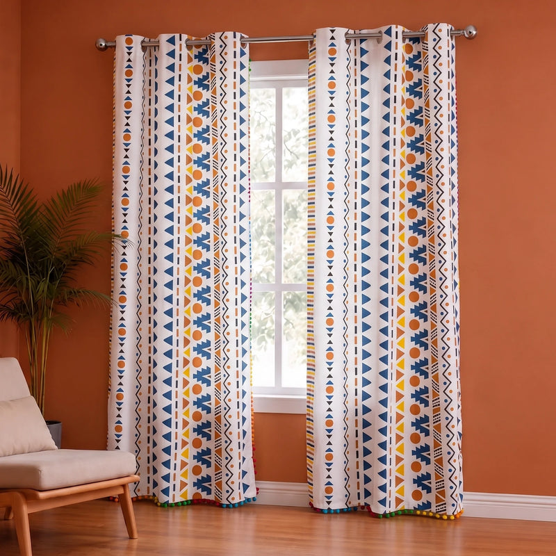 Imprimer Handpicked Santo - Printed Semi Blackout Curtain (Blue)-4