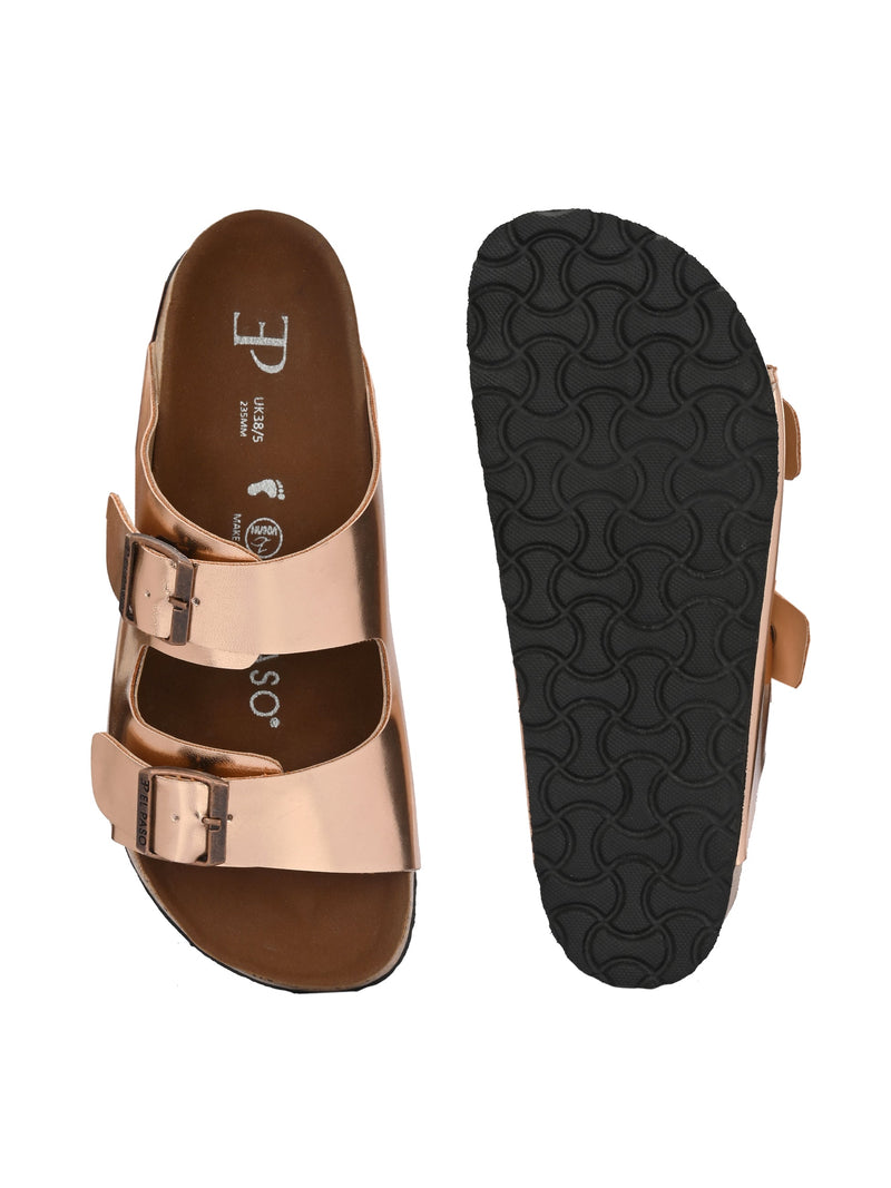 Luxurious Camel Leather Double-Strap Sandal For Women-46