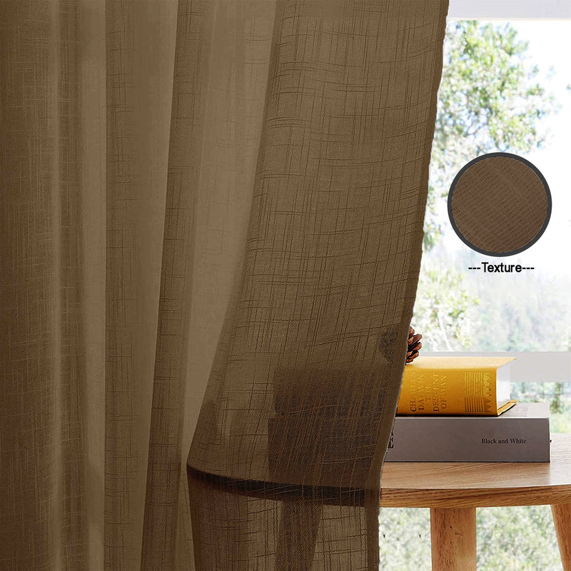 Fort Absolute - Dark Brown Loop Sheer Curtain-3