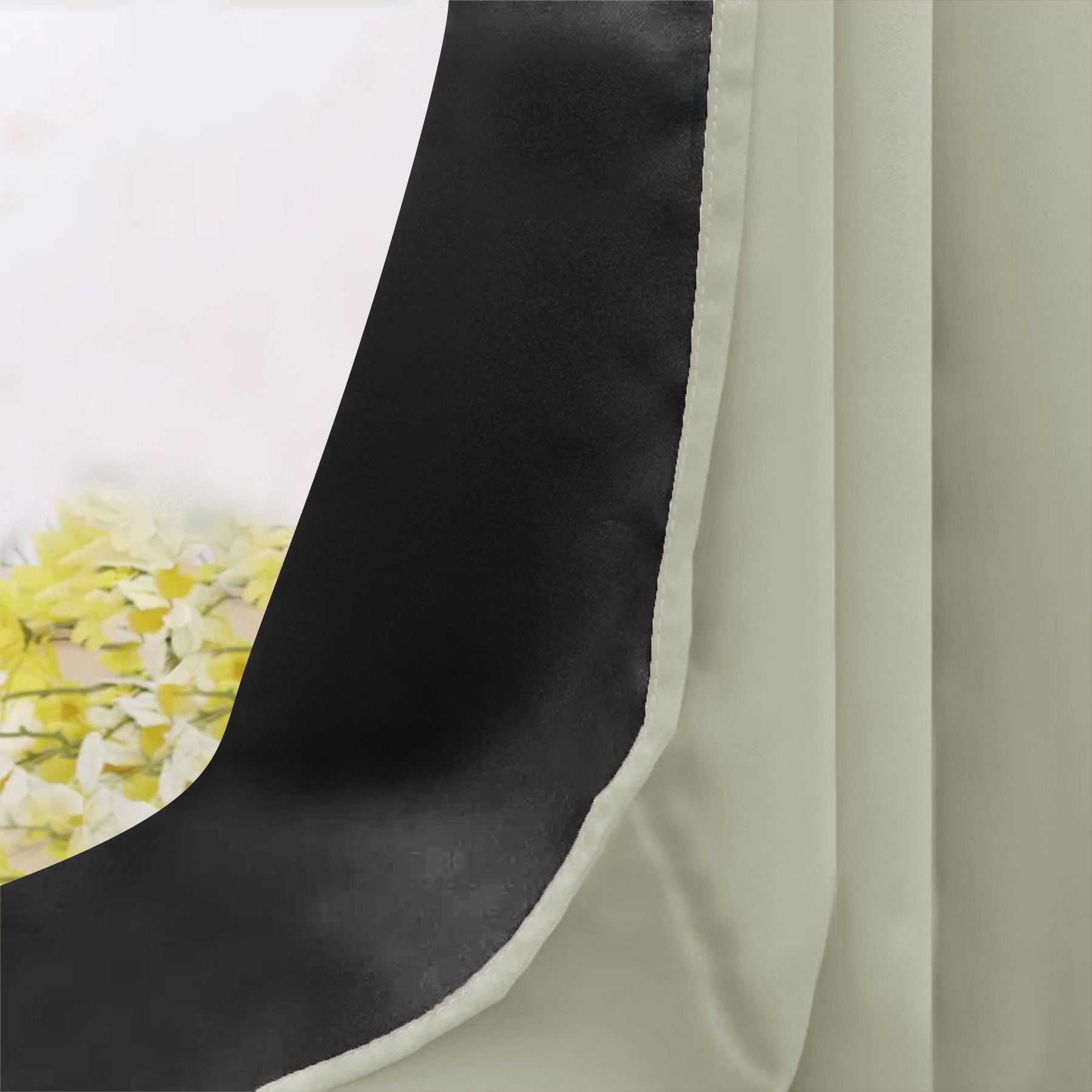Fort Essential - Black Backing Blackout Curtain (Off White)-4
