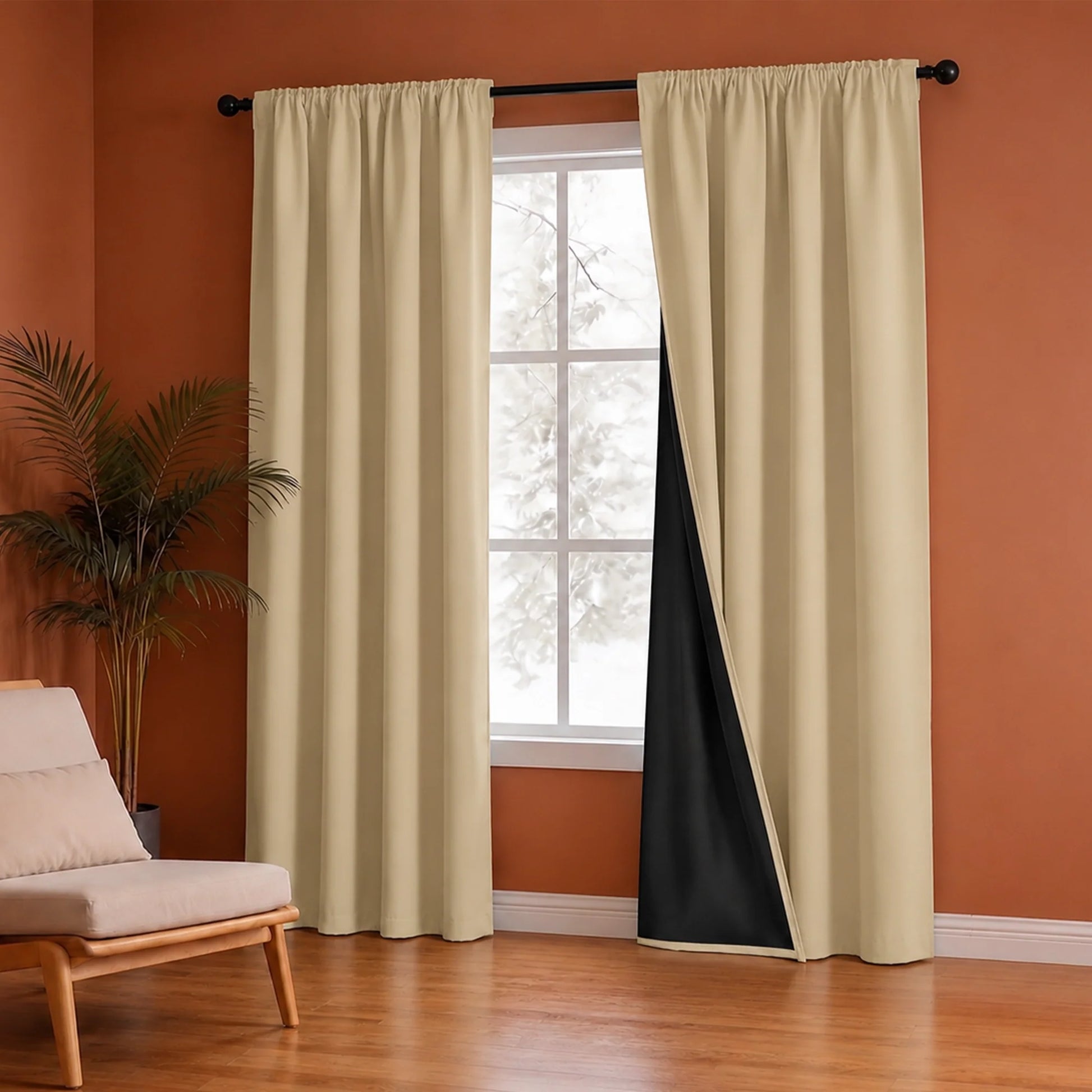Fort Essential - Black Backing Blackout Curtain-4