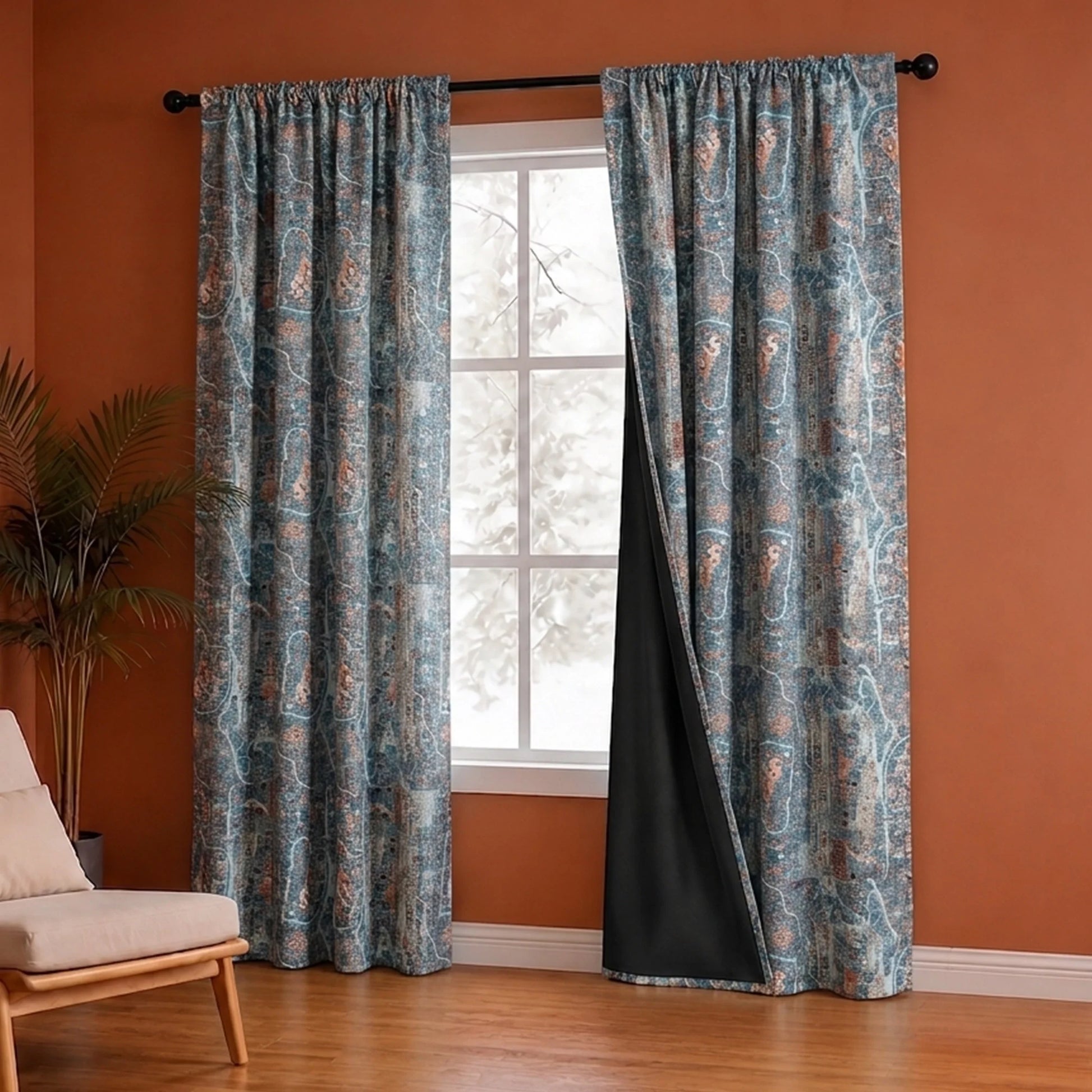 Imprimer River Village - Rod Pocket DP Curtain-4