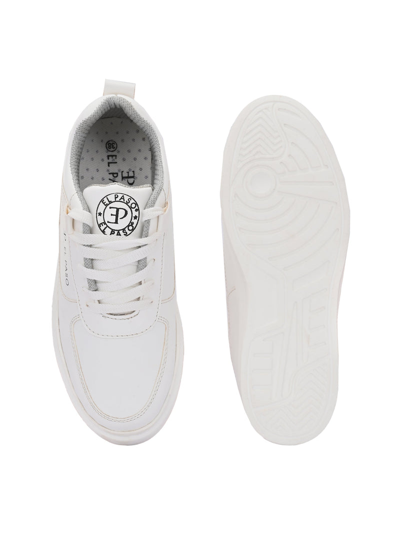 EL PASO Faux Leather Casual Lace Up Sneakers For Women-41