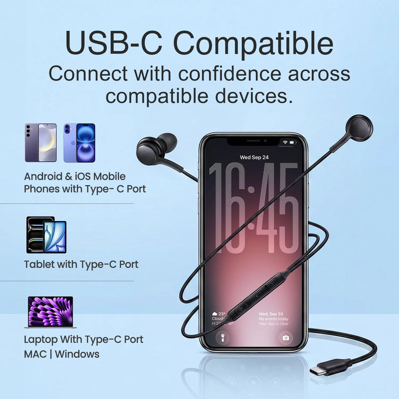 Hammer Nova 5 Type C earphone with In-Line Mic and Controls (Black)-4