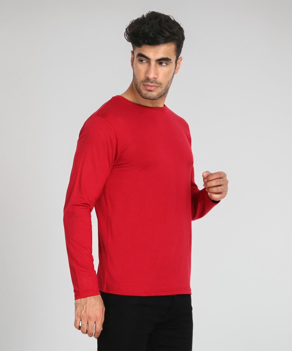 Naturefab Men's Organic Bamboo Full sleeve Tshirt Maroon-4