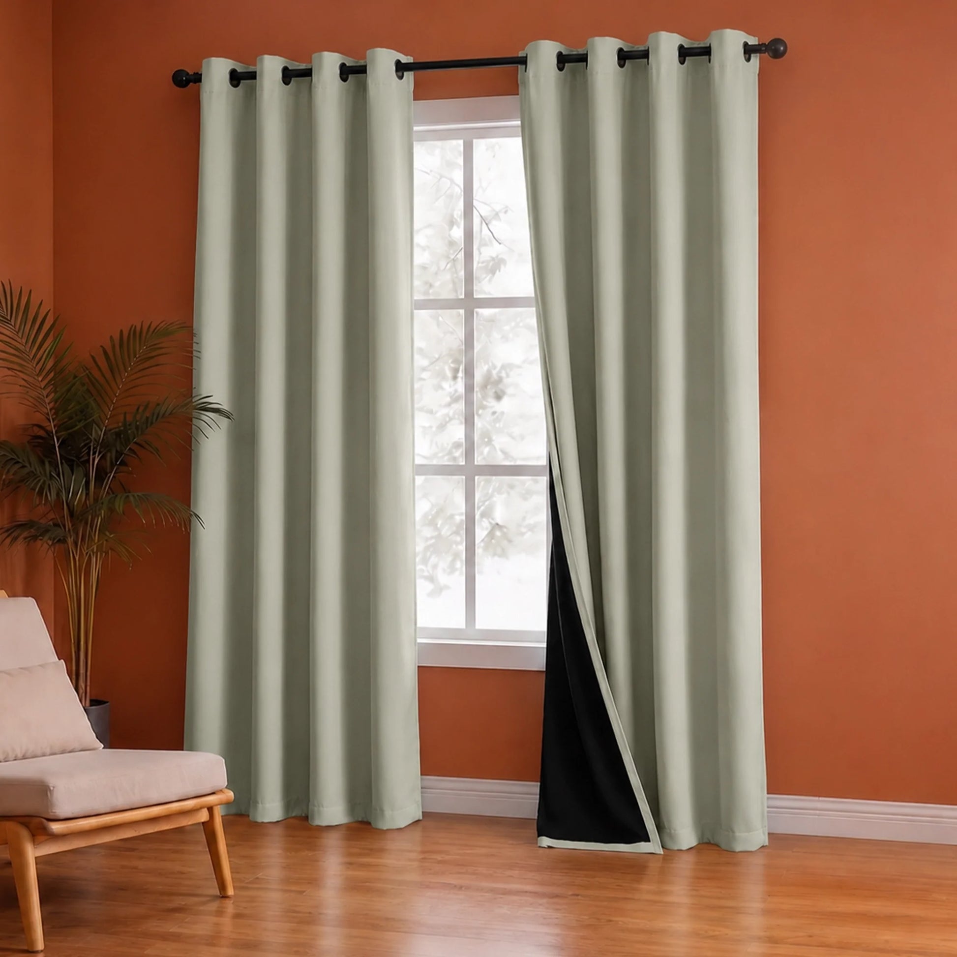 Fort Essential - Black Backing Blackout Curtain (Off White)-4