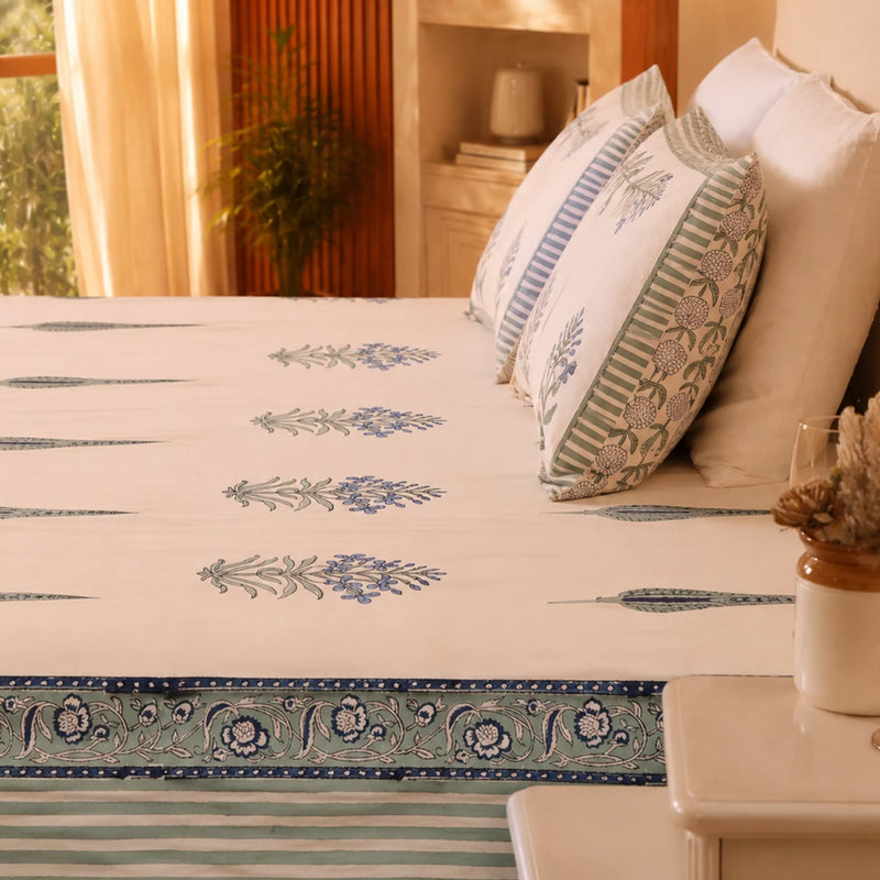 Gentle Bud - Handblock Bedsheet-2