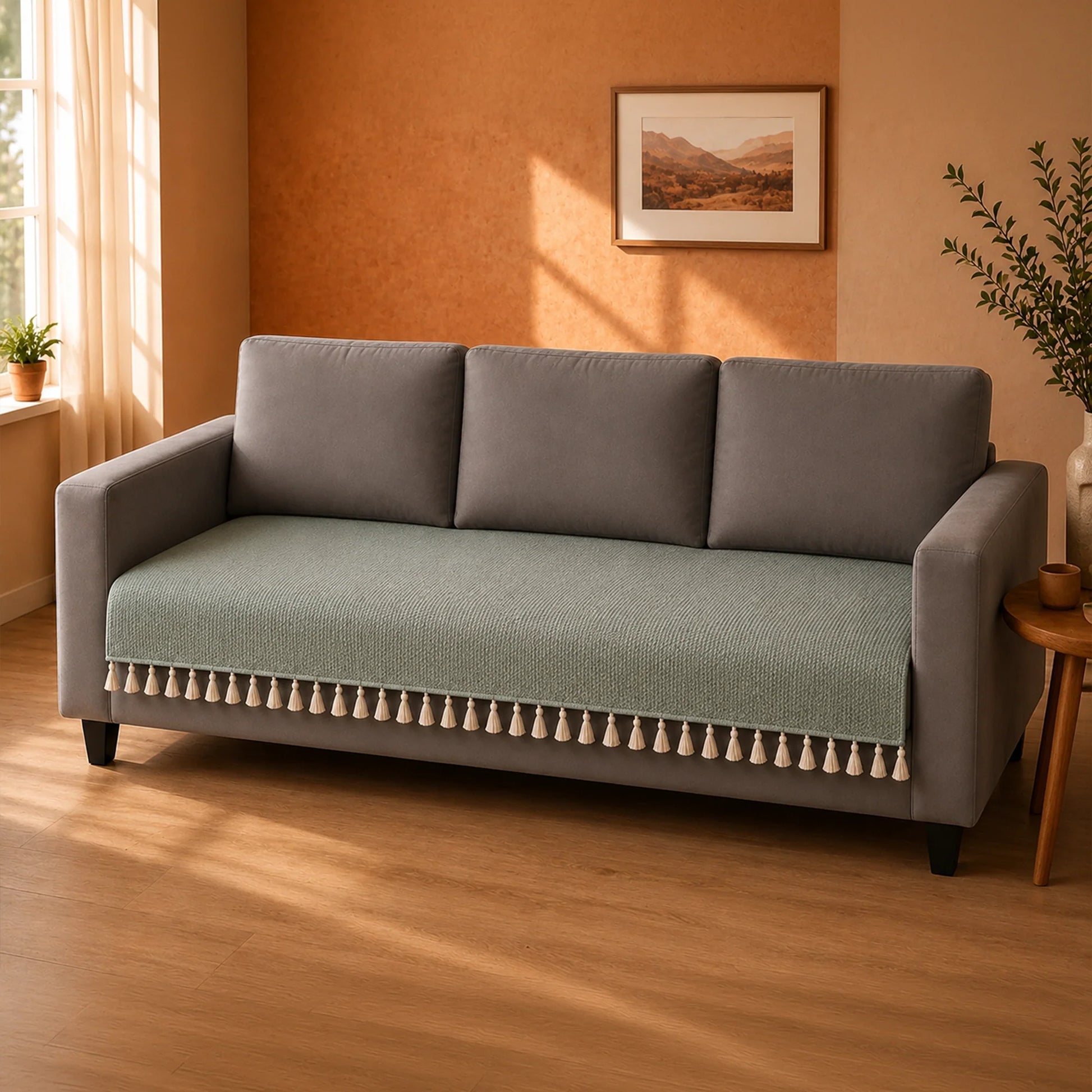 Chenille Silver Grey Sofa Cover-3