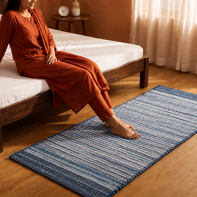 Earthology Soothe - Recycled Runner Rug (Denim Blue)-4
