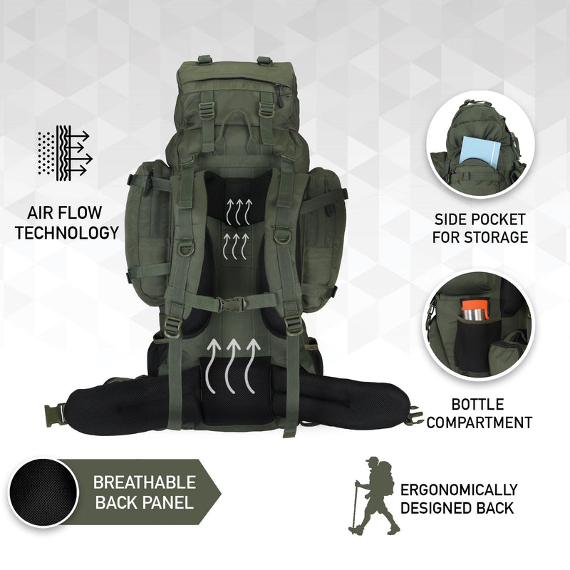 95 Litres Captain Green Trekking bag-4
