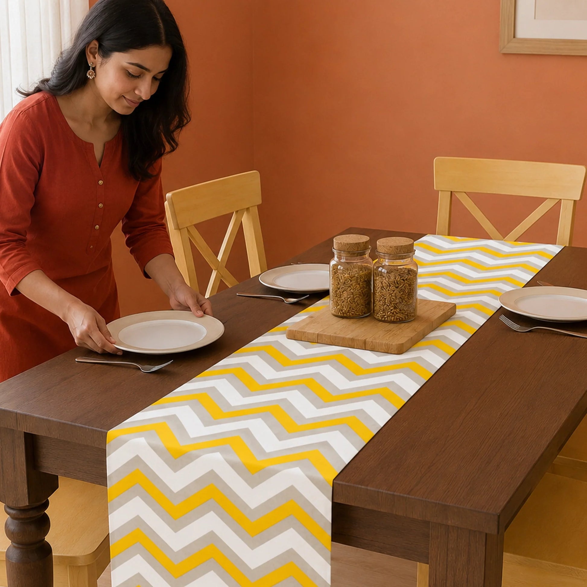 Imprimer Chevron - Printed Table Runner (Yellow)-4