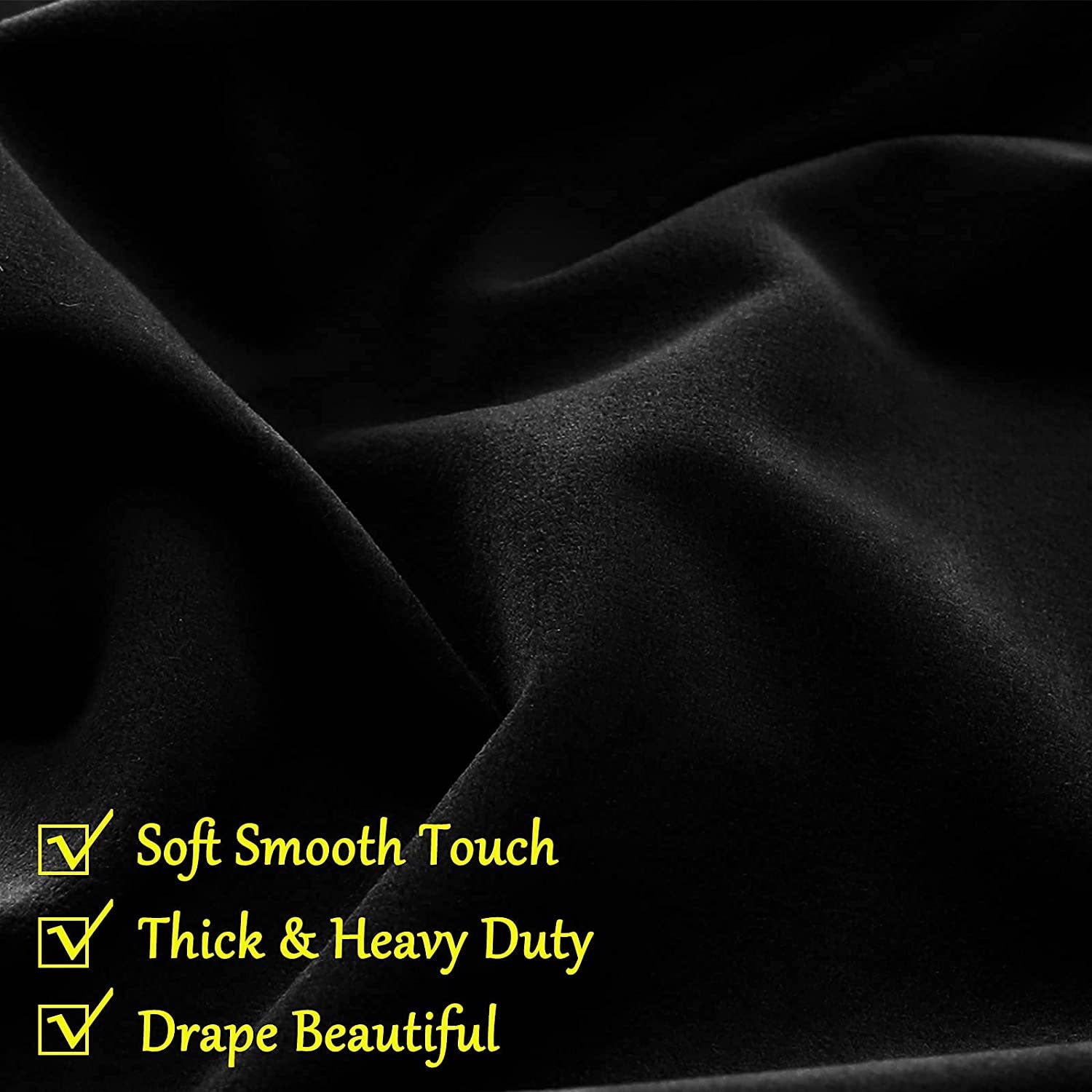 Fort Royal - Rod Pocket Velvet Curtain (Black)-4