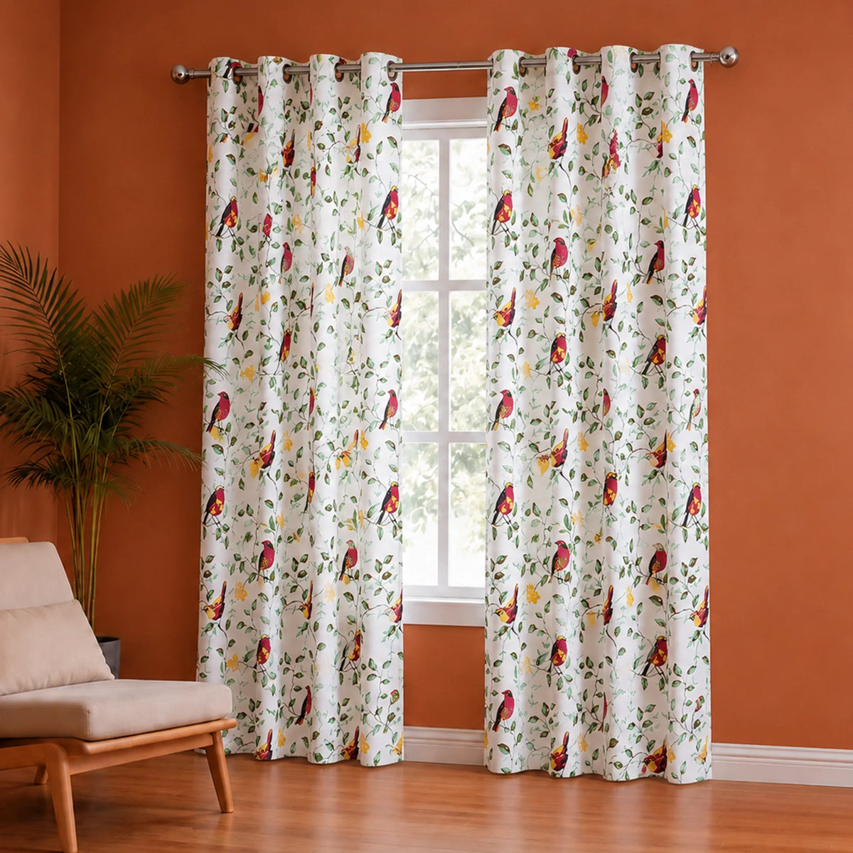 Multicolor Little Wings Eyelet Duck Curtain-4