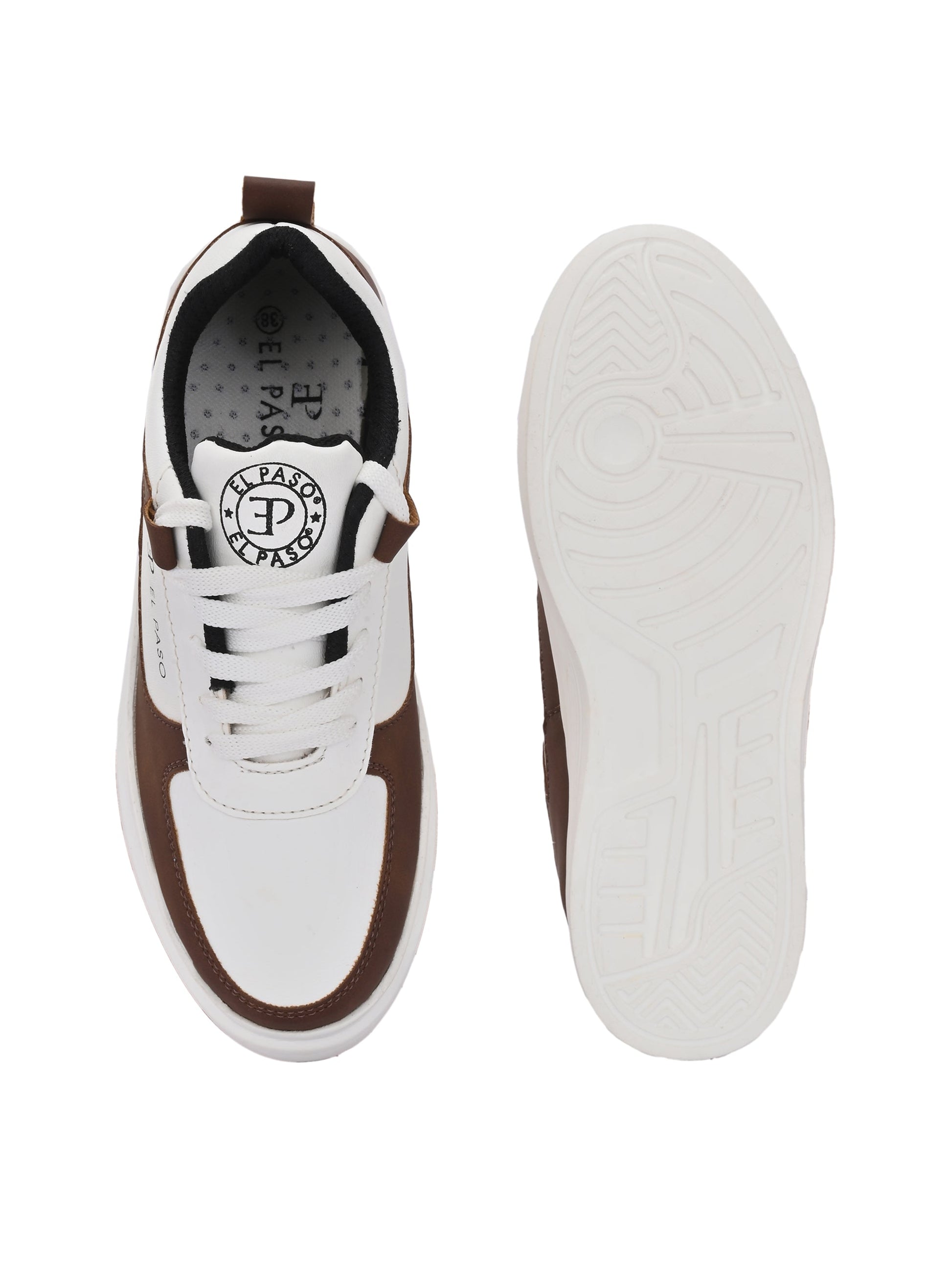 EL PASO Faux Leather Casual Lace Up Sneakers For Women-14