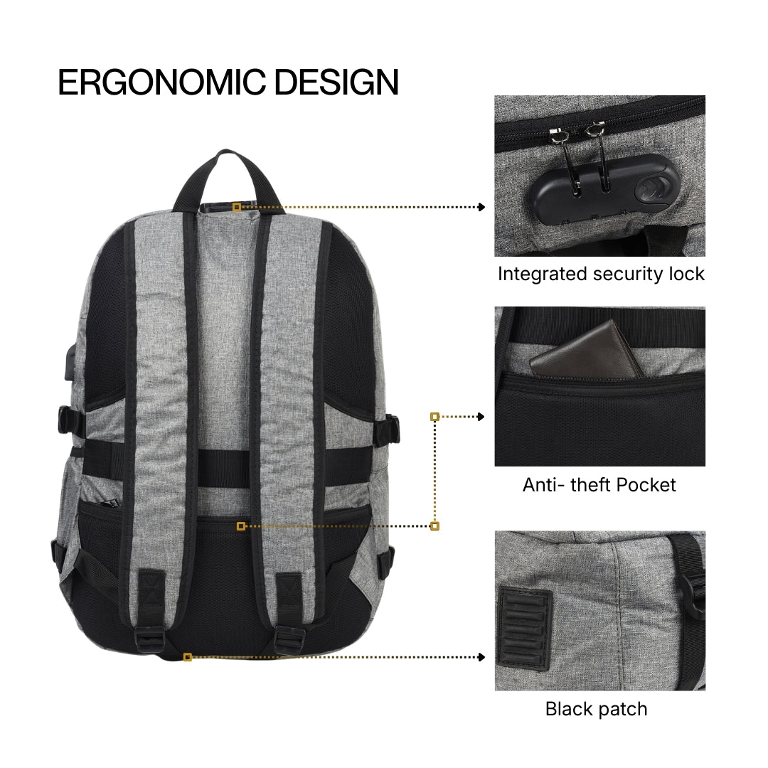 Hustle grey backpack-4