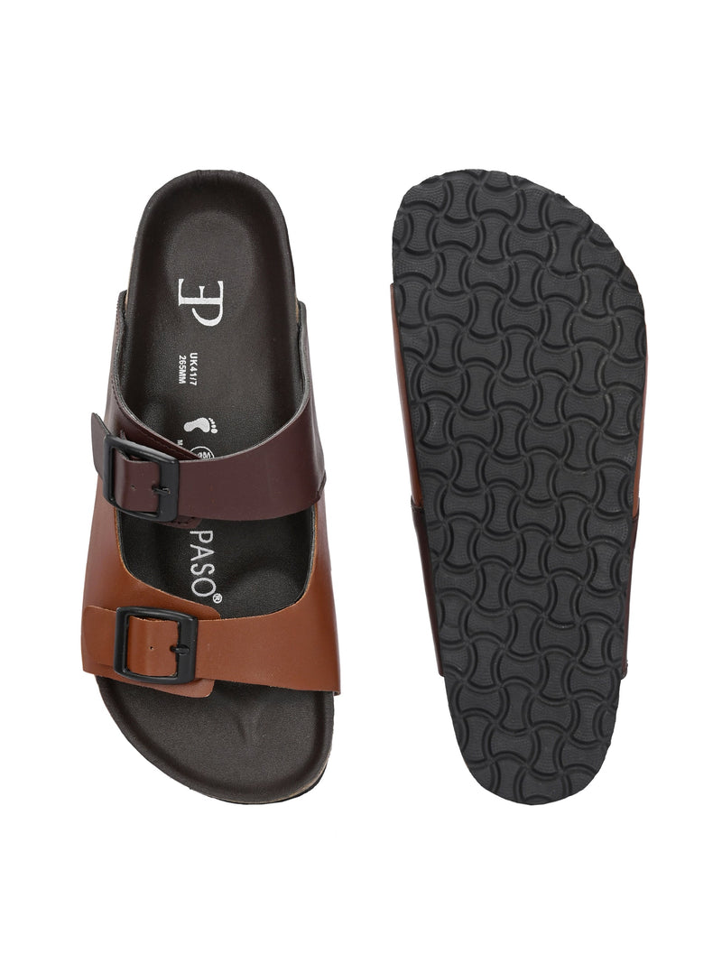 Elegant Sandstone Leather Slip-On Sandal-40