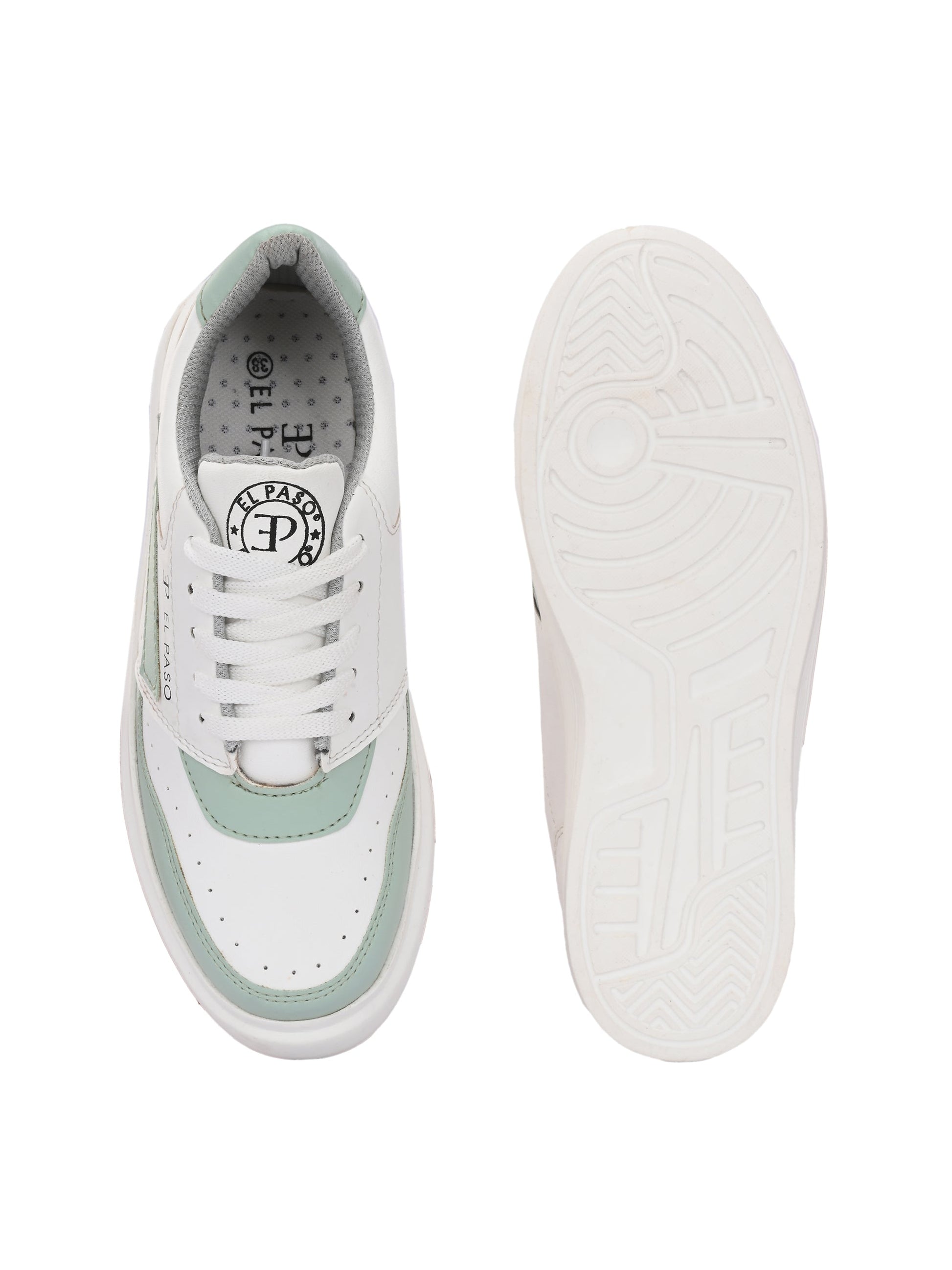 EL PASO Faux Leather Casual Lace Up Sneakers For Women-15