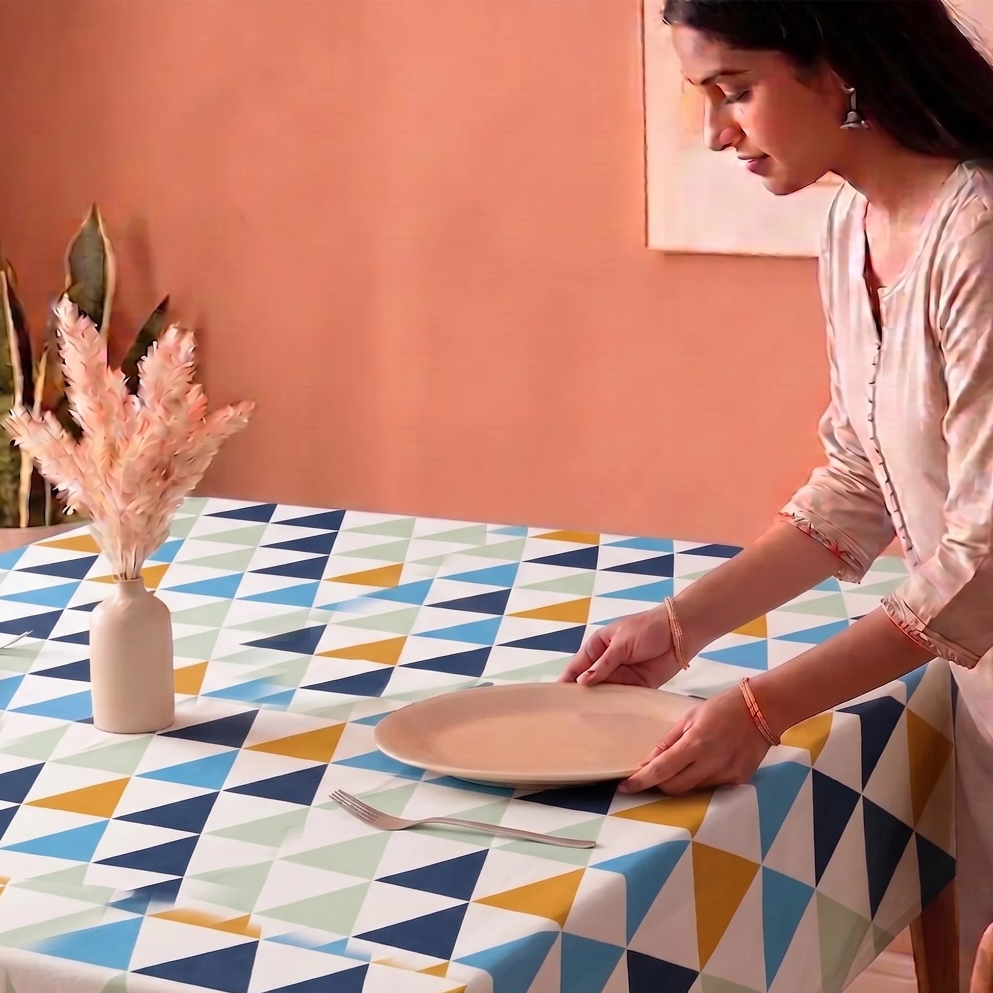 Imprimer Diamond - Printed Table Cover (Multicolor)-4
