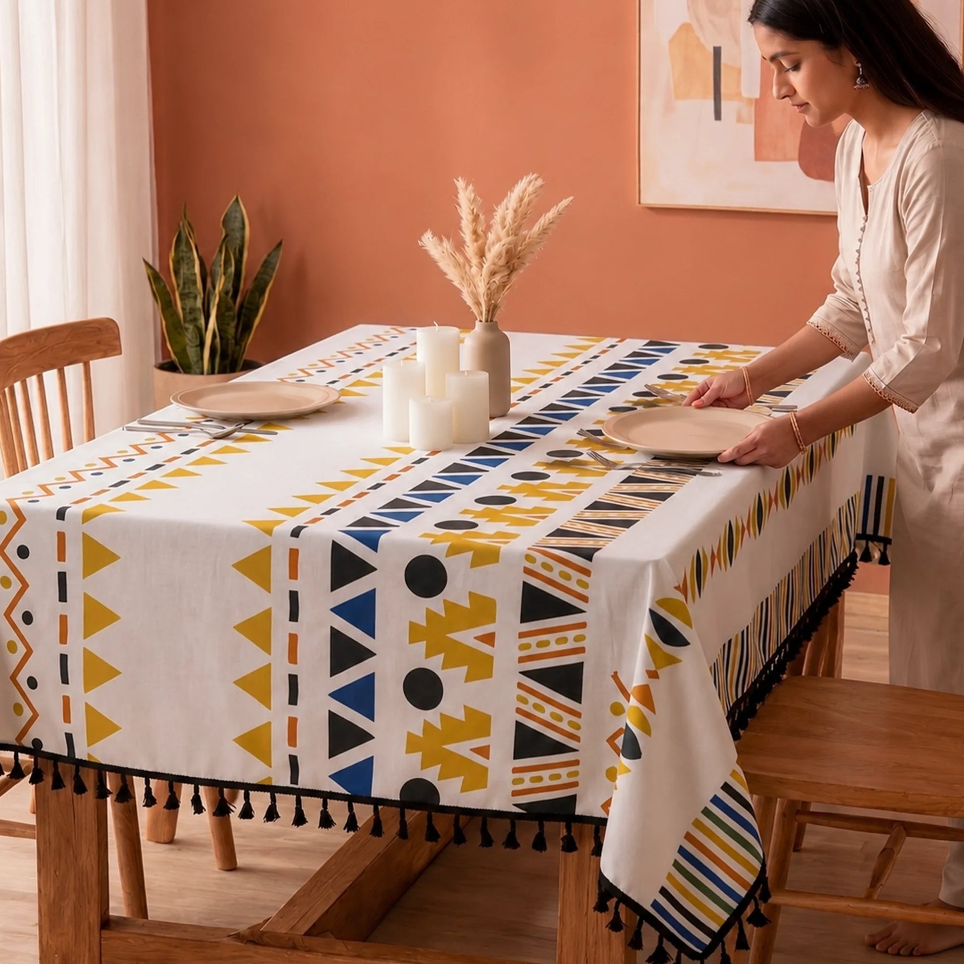 Imprimer Handpicked Santo - Table Cover (Yellow)-4