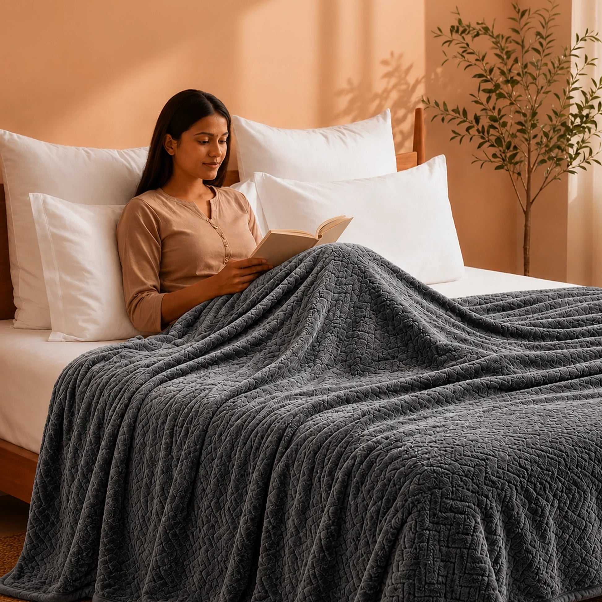 Fort Mellow - Wave Plush Blanket (Grey)-4