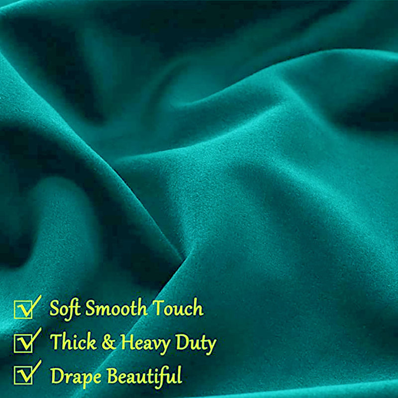 Fort Royal - Rod Pocket Velvet Curtain (Turquoise)-4