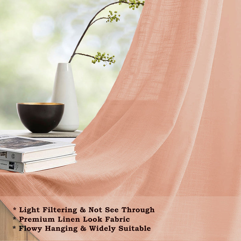 Fort Absolute - Back Tab Sheer Curtain (Peach)-4