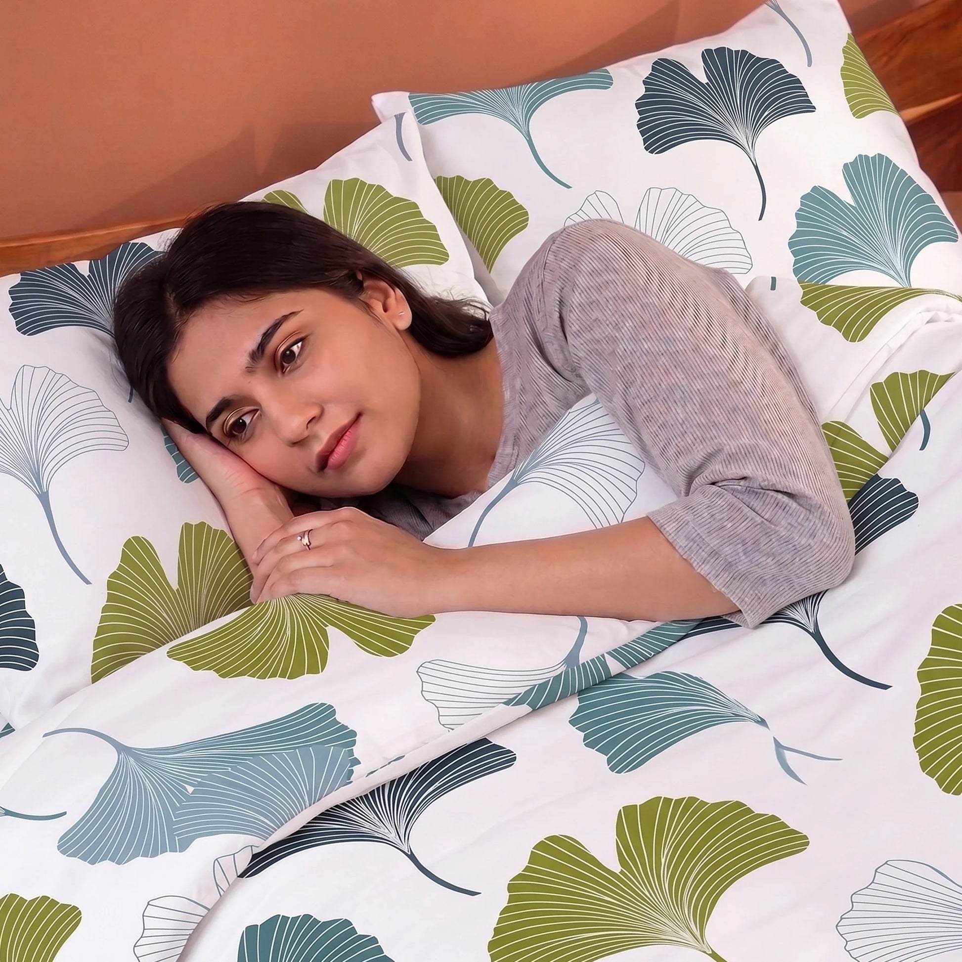 Imprimer Ginkyo - Printed Duvet Cover (Blue & Green)-4