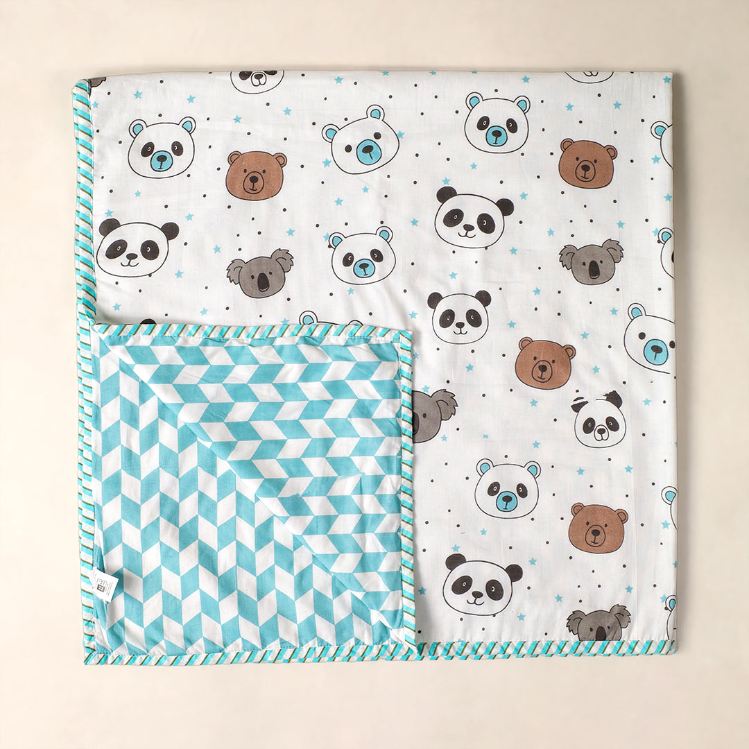 Printed Baby Dohar - Panda & Friends-4