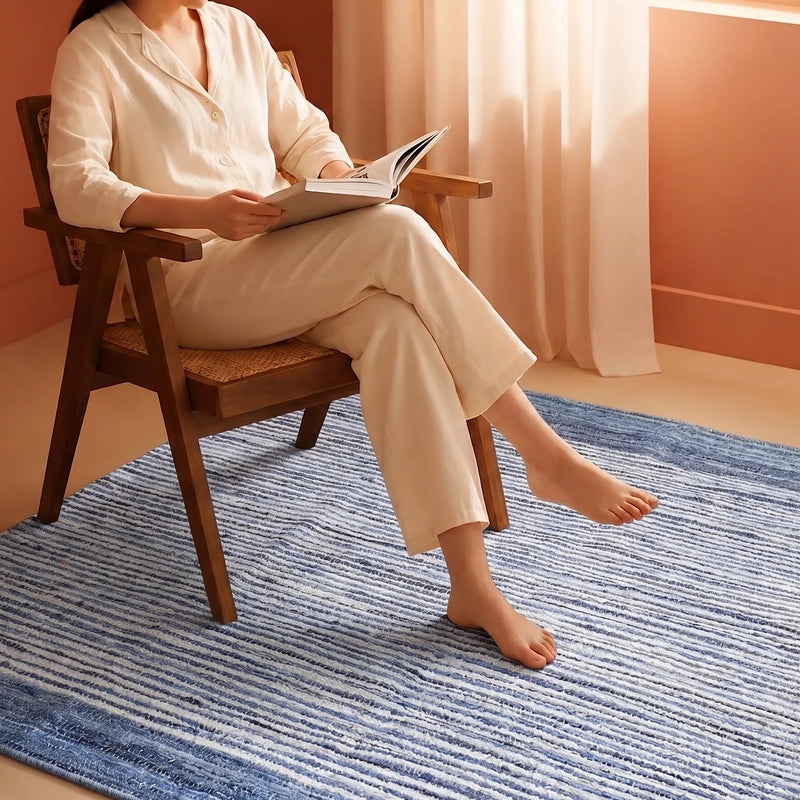 Earthology Soothe - Denim Recycled Rug (Blue)-4
