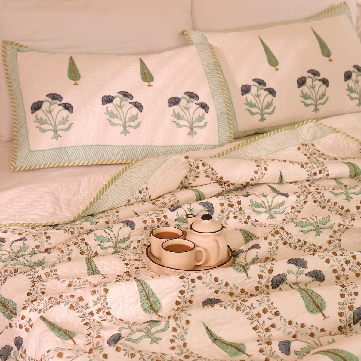 Calm Canopy - Handblock Bedcover-2