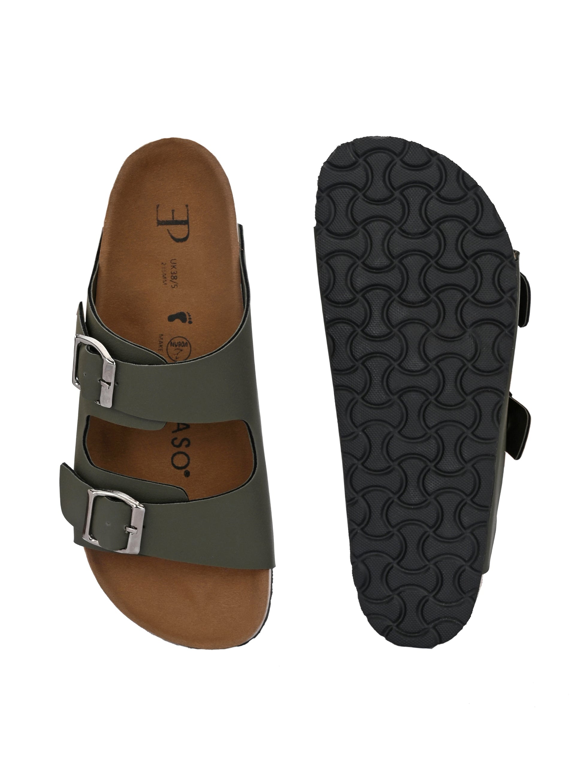 Luxurious Camel Leather Double-Strap Sandal For Women-37