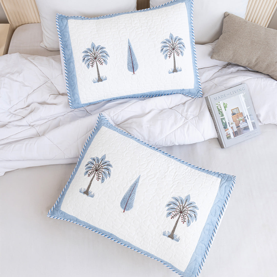 Blue Quilted Pillow Covers-4