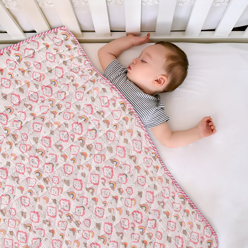 Baby Pink Cloudnine - Printed Baby Blanket-5
