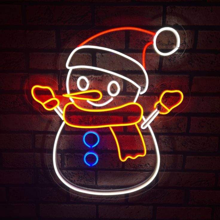 Snowman 21 x 24 Inch Sign Neon, Festival LED Neon Light Wall Decor Art Neon Sign Light for Home Decoration,Bedroom, Lounge, Office, Wedding, Christmas, Valentine’s Day | Neon Signs India — Image 2