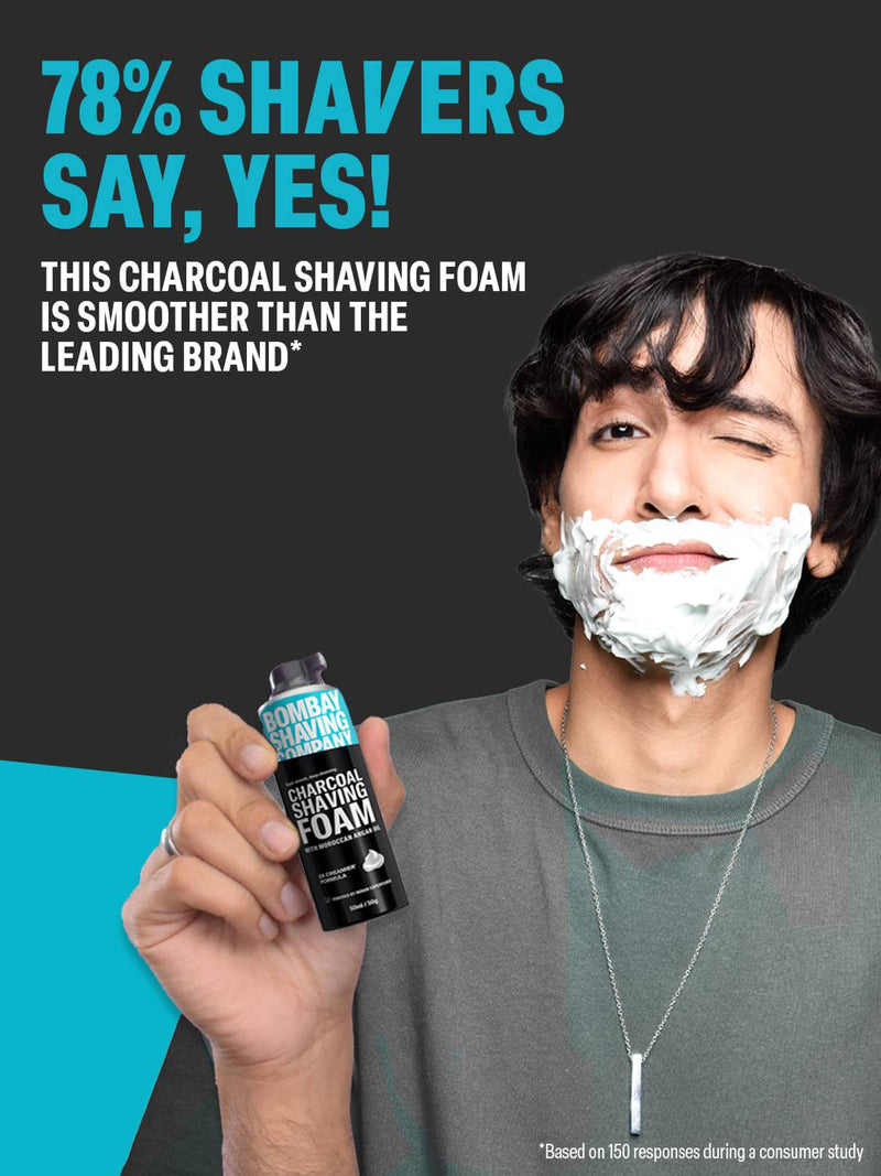 Bombay Shaving Company Charcoal Shaving Foam with Deep Cleansing Formula