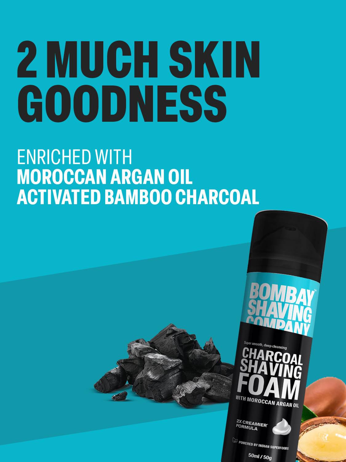 Bombay Shaving Company Charcoal Shaving Foam with Deep Cleansing Formula