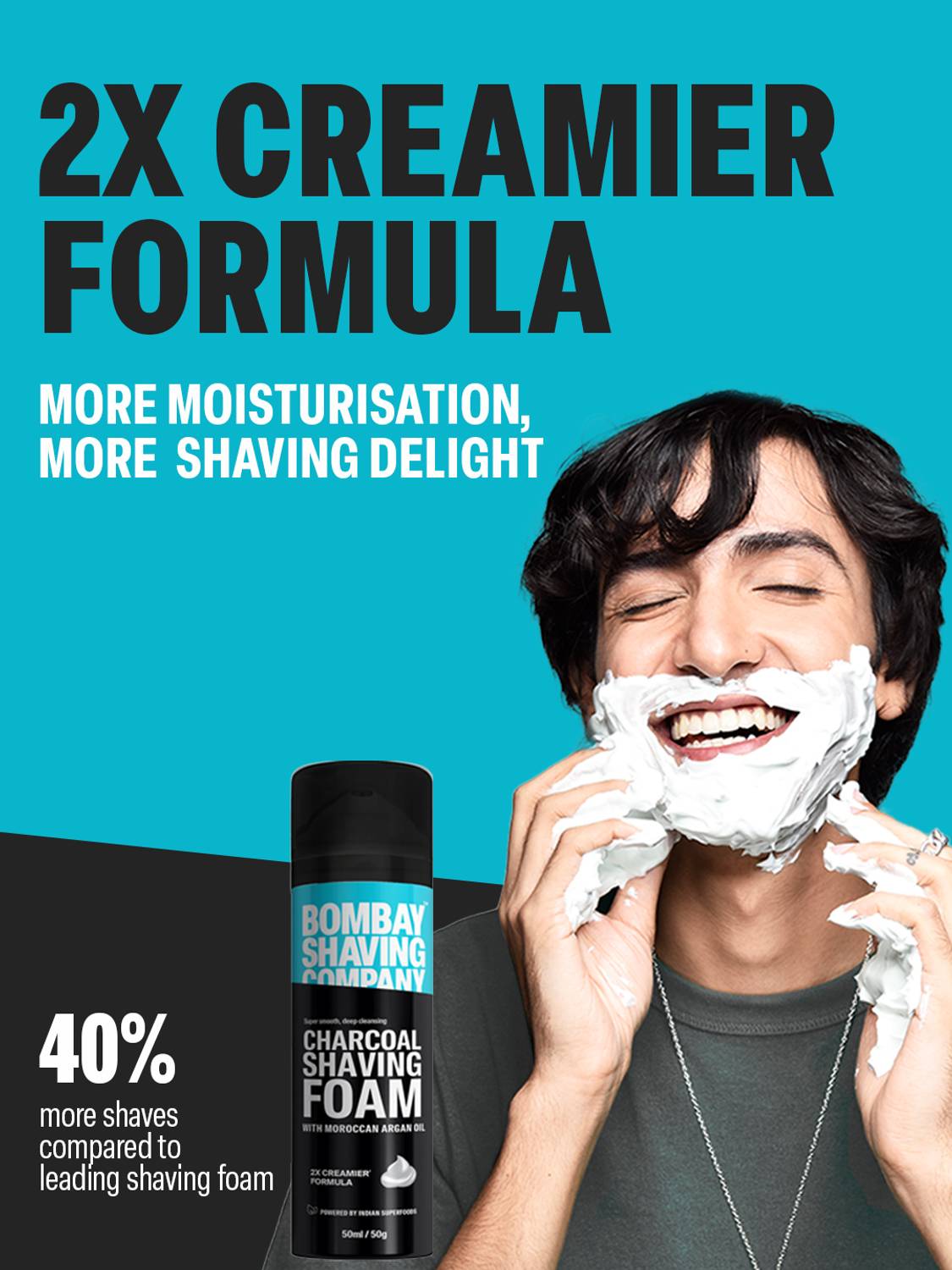 Bombay Shaving Company Charcoal Shaving Foam with Deep Cleansing Formula