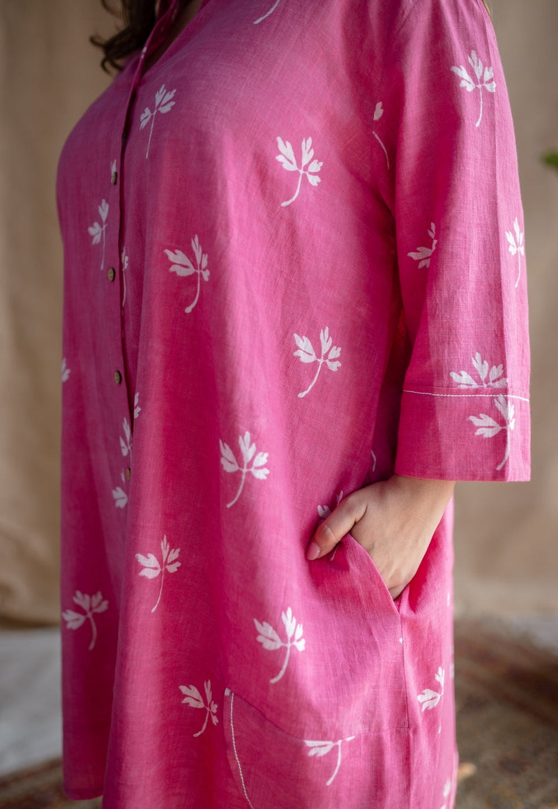 Elijah Dabu Slub Cotton Embroidered Dress