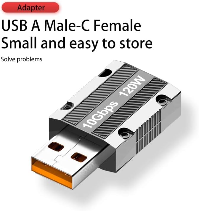 WISTAR WISTAR USB C to USB A OTG Adapter Type C to USB Adapter USB 3.1 Support Data Transfer & Max 120W Fast Charging Zinc Alloy Type C to USB for Laptop, PC, Power Bank - image 4