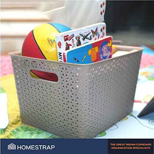 Set Of 3, Plastic Storage Organizers | Baskets With Lid