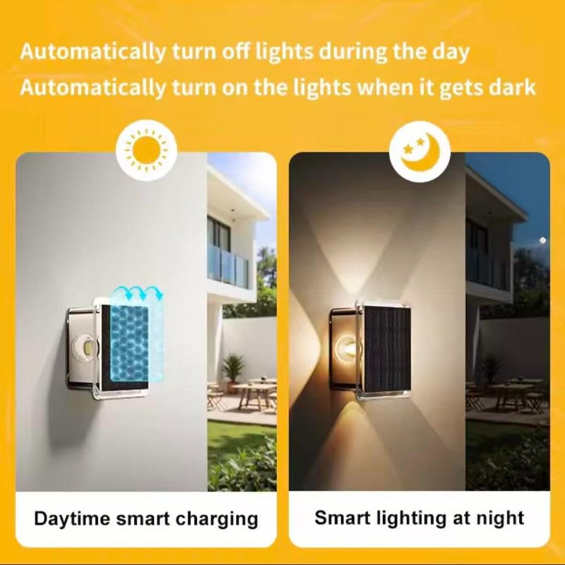 Solar Wall Light Outdoor 4 Side [ Multicolor, Pack of 1 ]