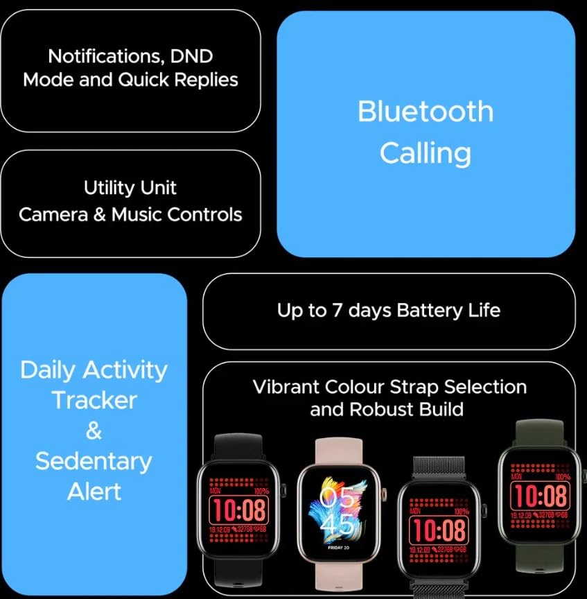 Boat Wave Astra 3 Smartwatch with 1.83” HD Display, Bluetooth Calling, 700+ Sports Modes, Turn-by-Turn Navigation, Health Monitoring & 7 Days Battery Life