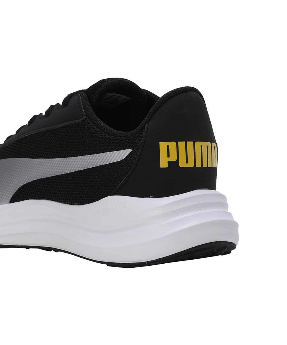 PUMA Puma Mens Fierce Runner Running Shoe 9 UK Black-Silver-Yellow Sizzle - image 4